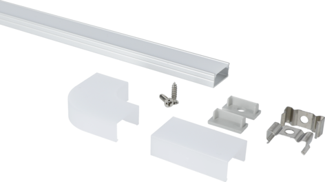 Aluminiumprofil till LED-list, med frostat lock, 1 m