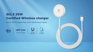 Trådløs magnetisk Qi2-lader med stativ, 25 W