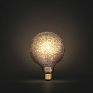 Dimbar globlampa LED E27 krakelerad 125 mm, grå