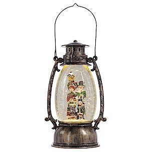 Vattenfylld lykta med LED och glittereffekt