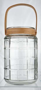 Glaslykta med trähandtag