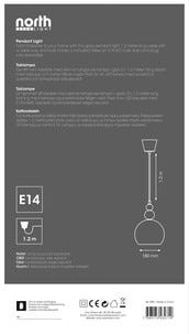 Alba taklampe glass rund, grå, grønn, gul, 18 cm, Northlight