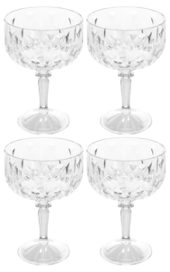 Champagnecoupe dessertglass i plast 26 cl, 4-pakning