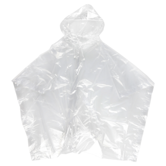 Regnponcho transparent onesize med trykknapper