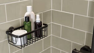 Tesa Moon Black duschhylla självhäftande, svart