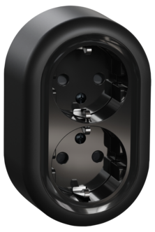 Schneider Renova utenpåliggende 2-veis stikkkontakt, jordet