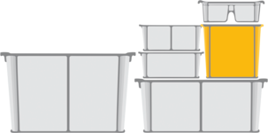 Förvaringslåda Modul, rökfärgad