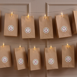 Adventskalender påsar med etiketter, 24-pack