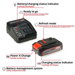 Einhell PXC batteri og lader 18 V 2,5 Ah