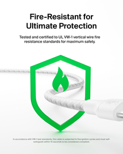 Belkin BoostCharge Pro Braided flettet USB-C-kabel 240W, hvit
