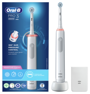 Oral-B PRO3 3300W eltandborste Sensitive Clean, 3 borstlägen