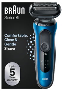 Braun Series 6 61-B1000s blå, rakapparat Wet & Dry