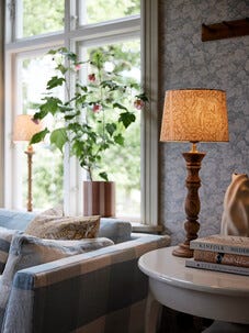 PR Home Lodge lampfot Aged Brown trä E27