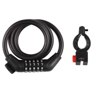 Vaijerilukko pyörään numerolukko 10 mm 1 m