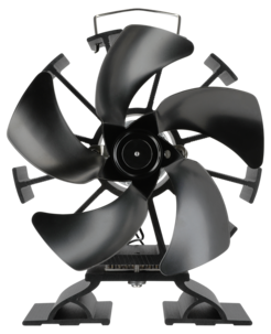 Kamiinapuhallin takkaan ja kamiinaan, 5 lapaa, musta