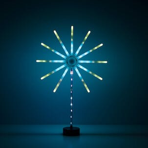 Stjerne med fyrverkeri- og lyseffekter i farger, LED, 55 cm