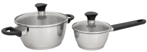 Gryt-/kastrullset 2 delar, rostfritt stål