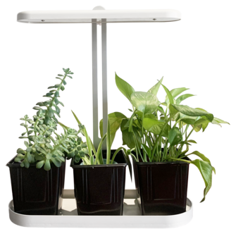 Innendørs drivbenk med dimbart LED-lys, hvit