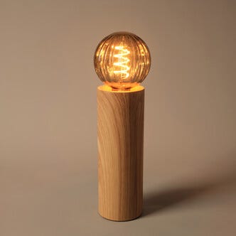 Deco bordslampa E27 metall med träoptik, Northlight