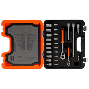 Bahco S410 hylsnyckelsats 1/4 och 1/2 tum, 42 delar