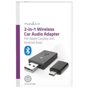 Nedis trådløs biladapter for CarPlay og Android Auto