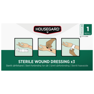 Housegard steril sårbandasje 6 x 8 cm, 3-pakning
