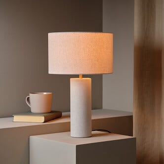 Northlight Edvin bordslampa med linneskärm, 40,5 cm
