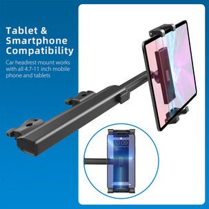 iPad- ja puhelinteline takapenkille, yleissopiva