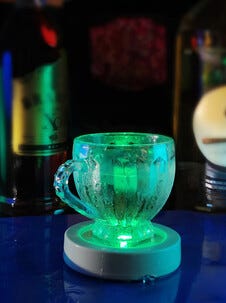 Lysande glasunderlägg LED RGB, batteridrivet, 2-pack