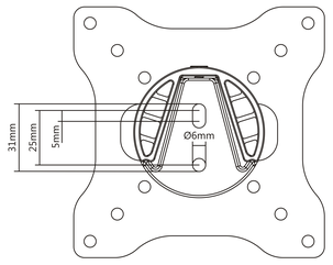Väggfäste för tv eller skärm 9 - 32 tum VESA-standard