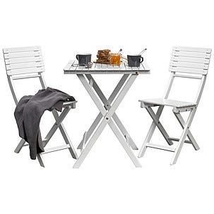 Utemöbler, vitlackerad akacia