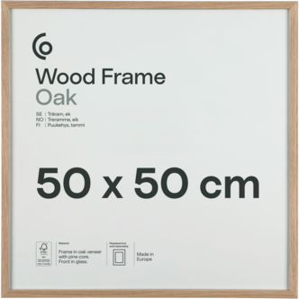 Kvadratisk fotoramme av FSC-merket tre på 50 x 50 cm