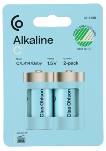 Alkaliskt batteri C/LR14 Clas Ohlson, 2-pack