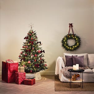 Toppstjerne til juletre, champagne, 22 cm