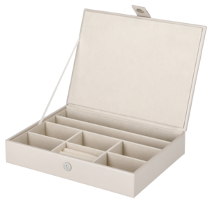 Smyckesförvaring, smyckesbricka med lock, stapelbar