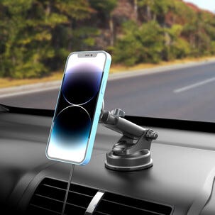 Magnetisk mobilhållare med trådlös Qi2, sugpropp