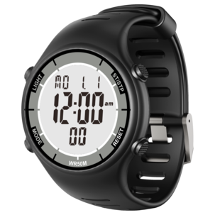 Sportklocka digital, svart