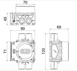 ELKO Flexi+ boks høy ring, enkel veggboks
