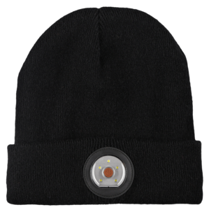 Mössa med lampa, LED, svart