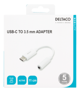 Aktiivinen 3,5 mm:n sovitin USB-C, Deltaco