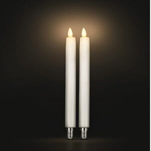 Kruunukynttilä LED E14 25 cm valkoinen, 2 kpl
