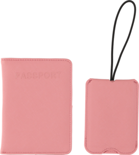 Passetui og bagasjelapp reisesett, skinnimitasjon