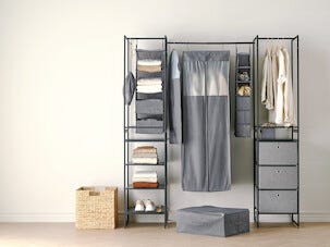 Hengende oppbevaring med 4 rom, 30,5 x 30,5 x 86 cm