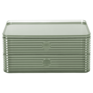 Stabelbar oppbevaringsboks med 2 skuffer, transparent grønn