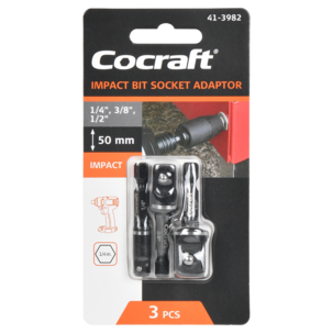 Cocraft adapter Impact 1/4, 3/8 och 1/2 tum, 3-pack