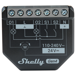 Shelly 2PM Gen4 smartrelé med strømmåler