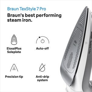 Braun TexStyle 7 Pro Höyrysilitysrauta, FreeGlide 3D