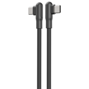USB-C–USB-C-kaapeli 60 W, kulmattu, 2 m, musta