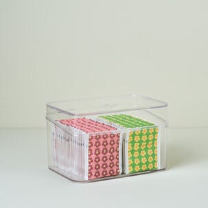 Teboks i plast til teposer, 17 x 12 x 10,5 cm