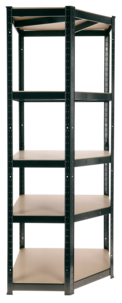 Hörnhylla metall för garage eller förråd, 5 hyllplan